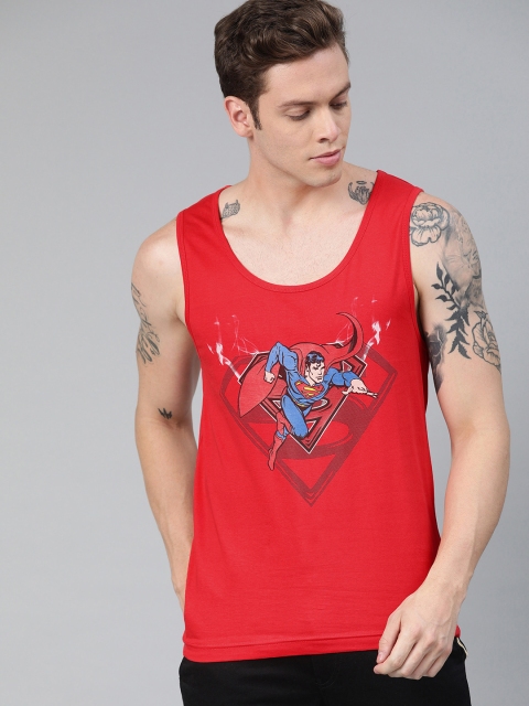 

Huetrap Superman Men Red Scoop Neck Pure Cotton T-shirt