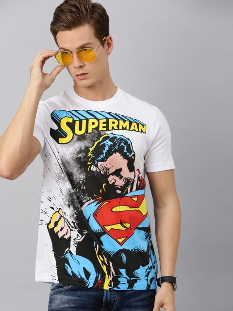

Huetrap Superman Men White Round Neck Pure Cotton T-shirt