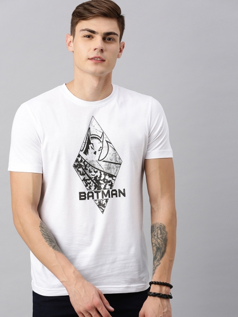 

Huetrap Batman Men White Round Neck Pure Cotton T-shirt