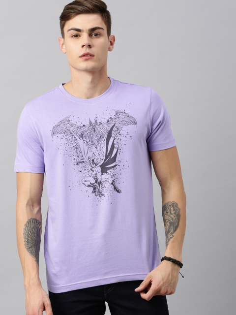 

Huetrap Batman Men Purple Round Neck Pure Cotton T-shirt