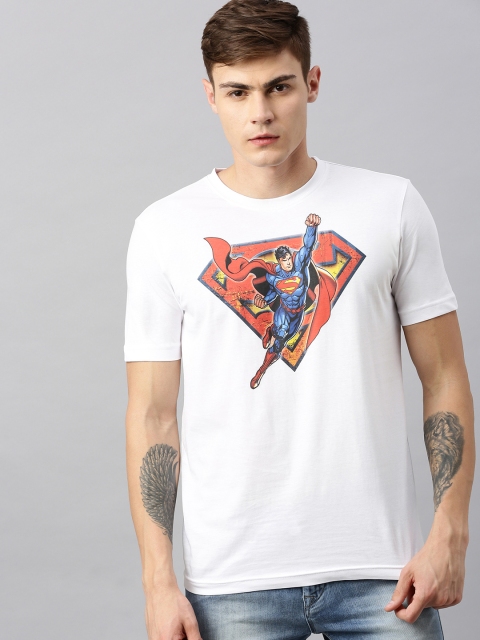 

Huetrap Superman Men White Round Neck Pure Cotton T-shirt