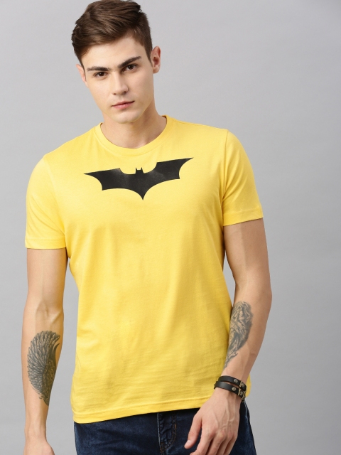 

Huetrap Batman Men Yellow Round Neck Pure Cotton T-shirt