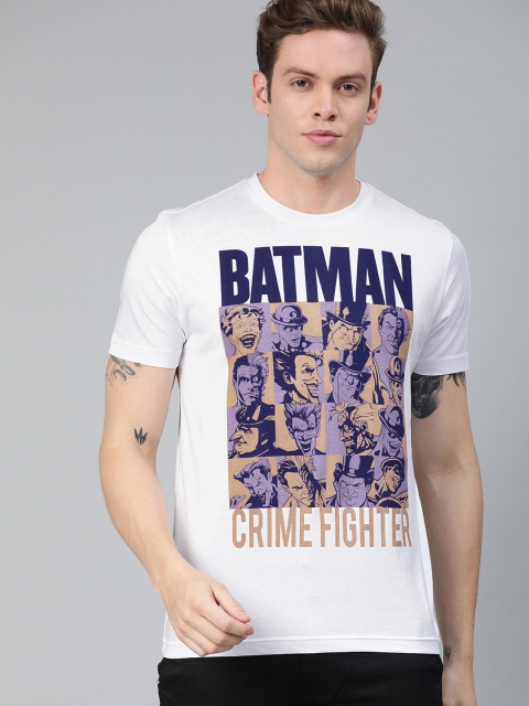 

Huetrap Batman Men White Round Neck Pure Cotton T-shirt