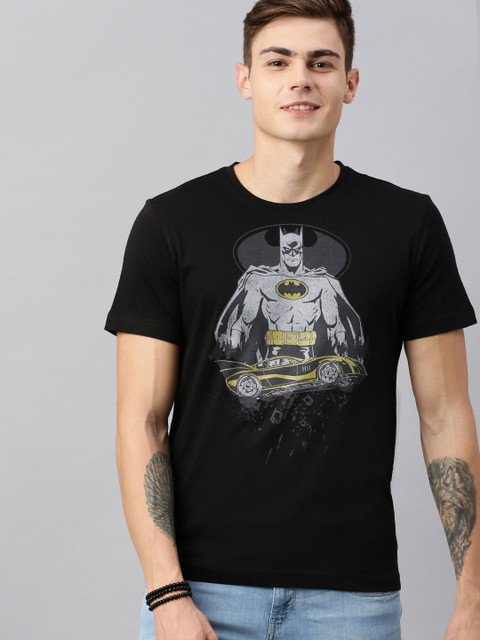 

Huetrap Batman Men Black Round Neck Pure Cotton T-shirt
