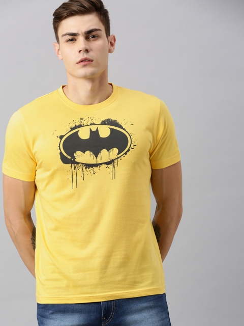 

Huetrap Batman Men Yellow Round Neck Pure Cotton T-shirt