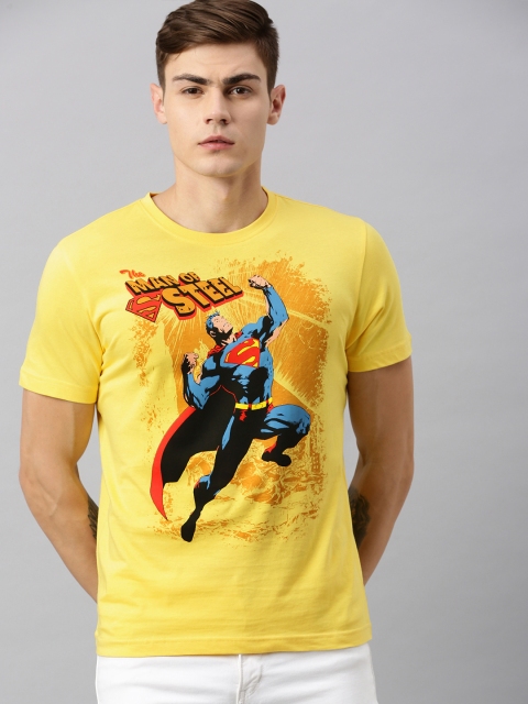 

Huetrap Superman Men Yellow Round Neck Pure Cotton T-shirt