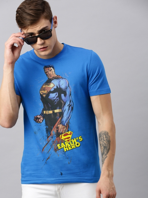 

Huetrap Superman Men Blue Round Neck Pure Cotton T-shirt