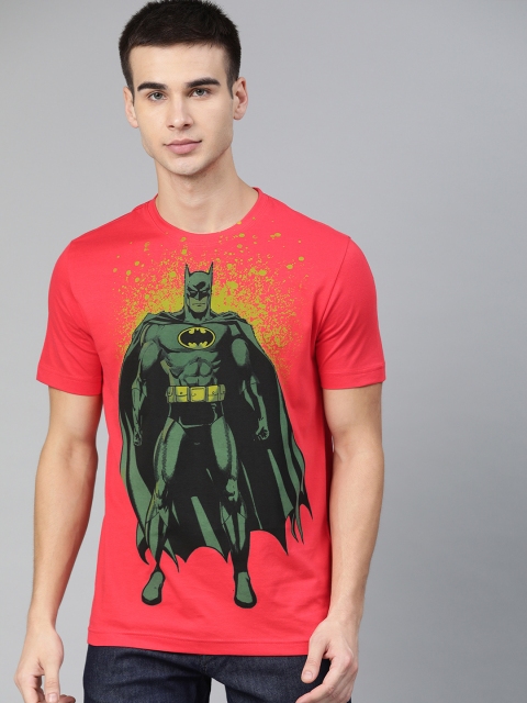 

Huetrap Batman Men Red Black Regular Fit Round Neck Pure Cotton T-shirt