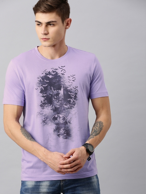 

Huetrap Batman Men Lavender Round Neck Pure Cotton T-shirt