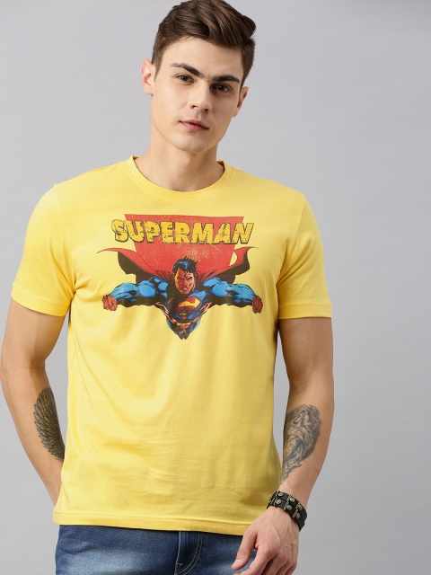 

Huetrap Superman Men Yellow Round Neck Pure Cotton T-shirt