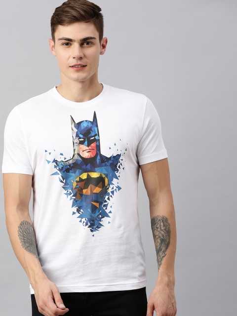 

Huetrap Batman Men White Round Neck Pure Cotton T-shirt