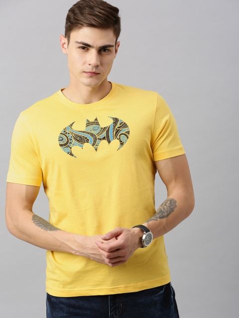 

Huetrap Batman Men Yellow Round Neck Pure Cotton T-shirt