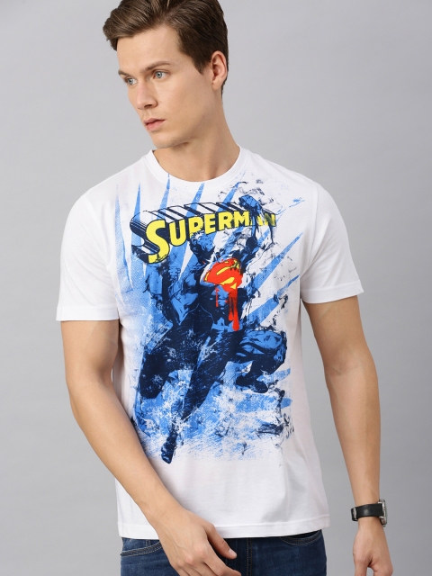 

Huetrap Superman Men White Round Neck Pure Cotton T-shirt
