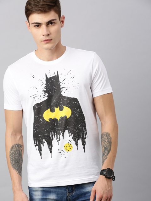 

Huetrap Batman Men White Round Neck Pure Cotton T-shirt