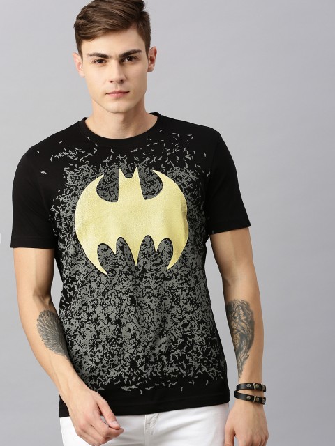 

Huetrap Batman Men Black Round Neck Pure Cotton T-shirt