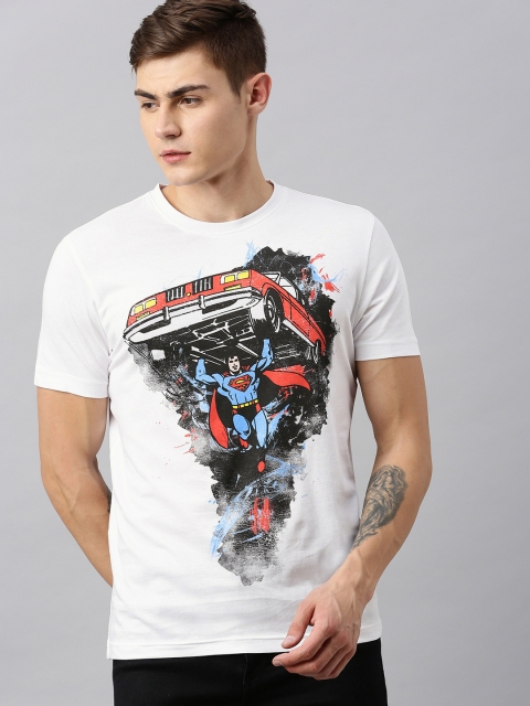 

Huetrap Superman Men White Round Neck T-shirt
