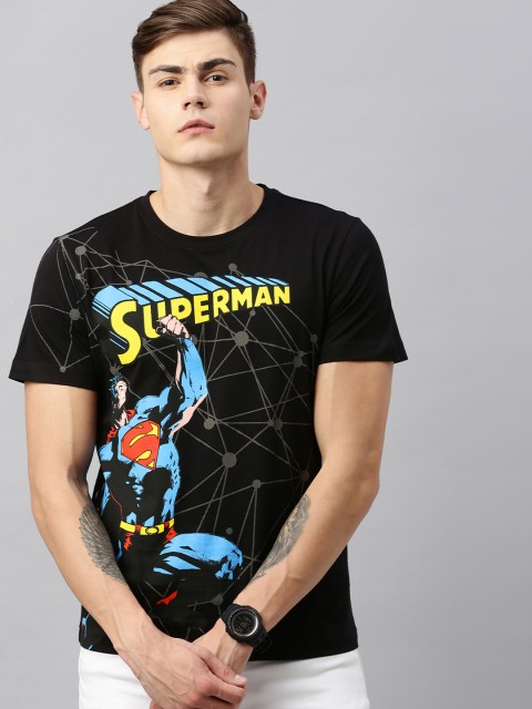 

Huetrap Superman Men Black & Grey Round Neck T-shirt