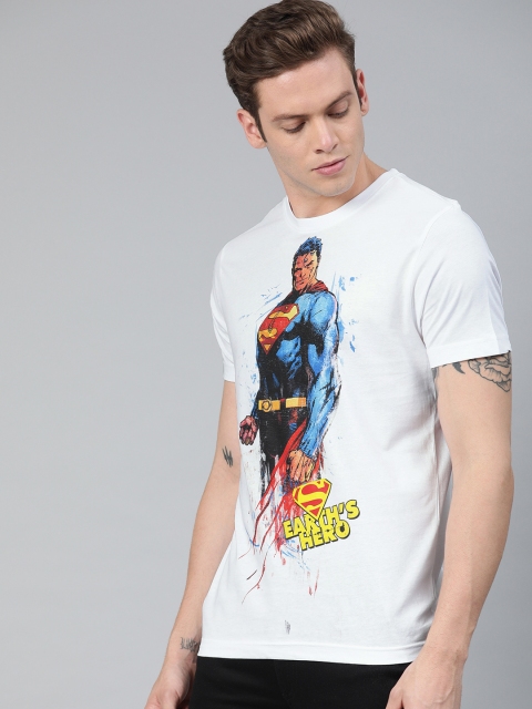 

Huetrap Superman Men White Round Neck Pure Cotton T-shirt