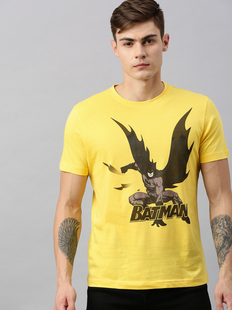 

Huetrap Batman Men Yellow Round Neck T-shirt