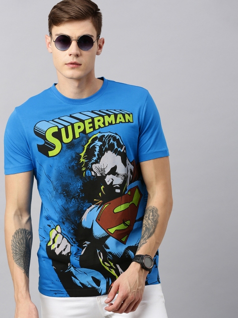 

Huetrap Superman Men Blue Round Neck T-shirt