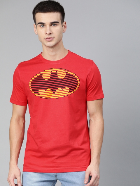 

Huetrap Batman Men Red Black Regular Fit Round Neck Pure Cotton T-shirt