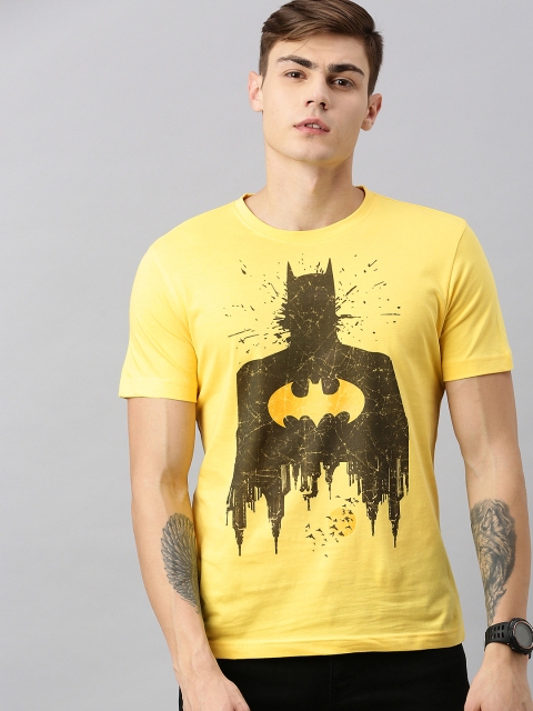 

Huetrap Batman Men Yellow Round Neck Pure Cotton T-shirt