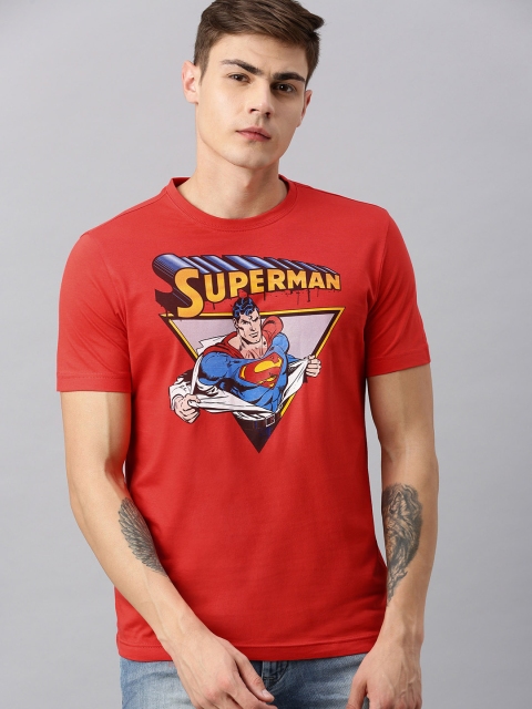 

Huetrap Superman Men Red Round Neck Pure Cotton T-shirt