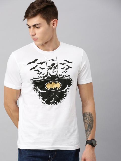 

Huetrap Batman Men White Round Neck Pure Cotton T-shirt