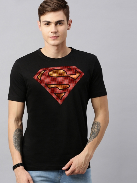 

Huetrap Superman Men Black Round Neck Pure Cotton T-shirt