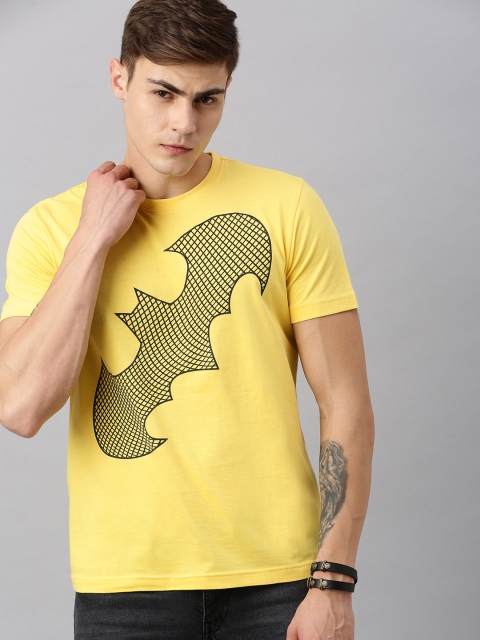 

Huetrap Batman Men Yellow Round Neck Pure Cotton T-shirt