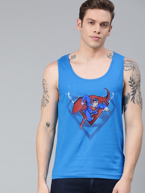 

Huetrap Superman Men Blue Regular Fit Round Neck Pure Cotton T-shirt