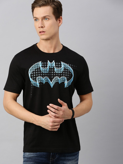 

Huetrap Batman Men Black Round Neck Pure Cotton T-shirt