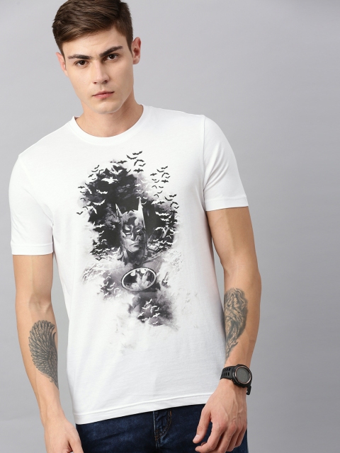 

Huetrap Batman Men White Round Neck Pure Cotton T-shirt