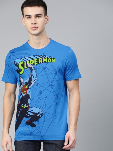 

Huetrap Superman Men Blue Round Neck Pure Cotton T-shirt