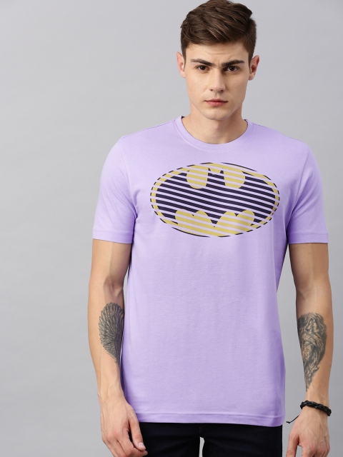 

Huetrap Batman Men Lavender Round Neck Pure Cotton T-shirt