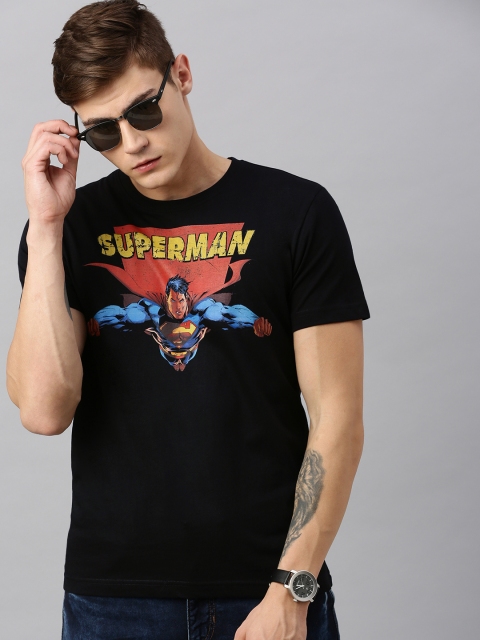 

Huetrap Superman Men Black Round Neck T-shirt