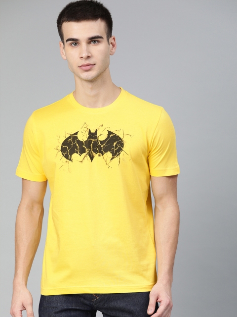 

Huetrap Batman Men Yellow Round Neck Pure Cotton T-shirt
