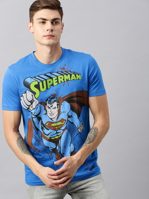 

Huetrap Superman Men Blue Round Neck T-shirt