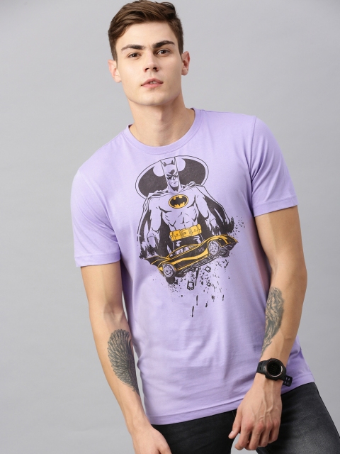

Huetrap Batman Men Lavender Round Neck Pure Cotton T-shirt