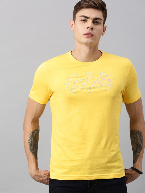 

Huetrap Batman Men Yellow Round Neck Pure Cotton T-shirt