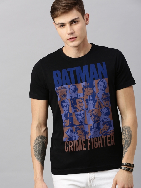 

Huetrap Batman Men Black Round Neck Pure Cotton T-shirt