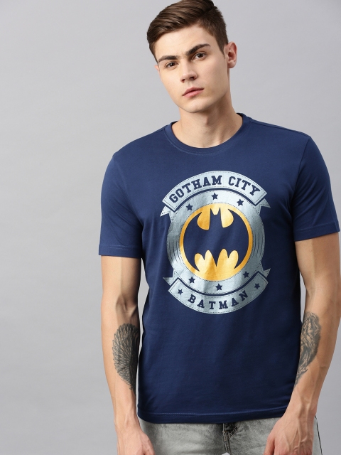 

Huetrap Batman Men Navy Blue Round Neck Pure Cotton T-shirt