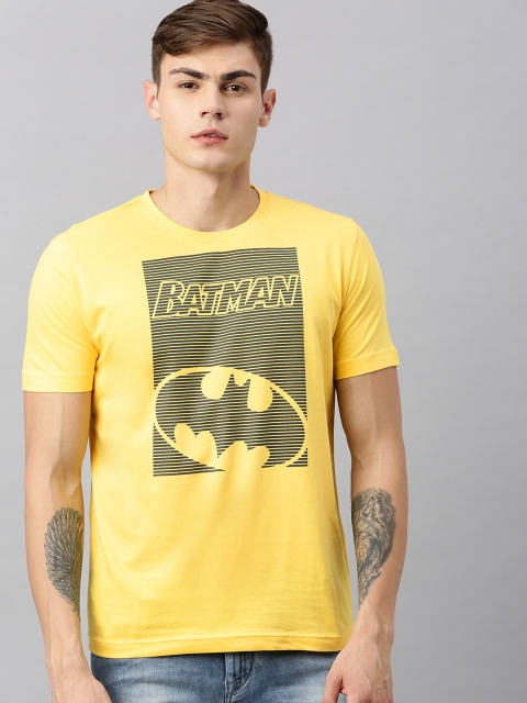 

Huetrap Batman Men Yellow Round Neck Pure Cotton T-shirt