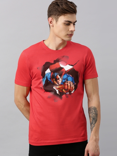 

Huetrap Superman Men Red Round Neck Pure Cotton T-shirt