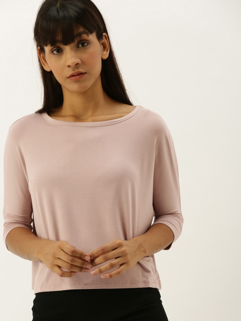 

FOREVER 21 Women Mauve Solid Boxy Top