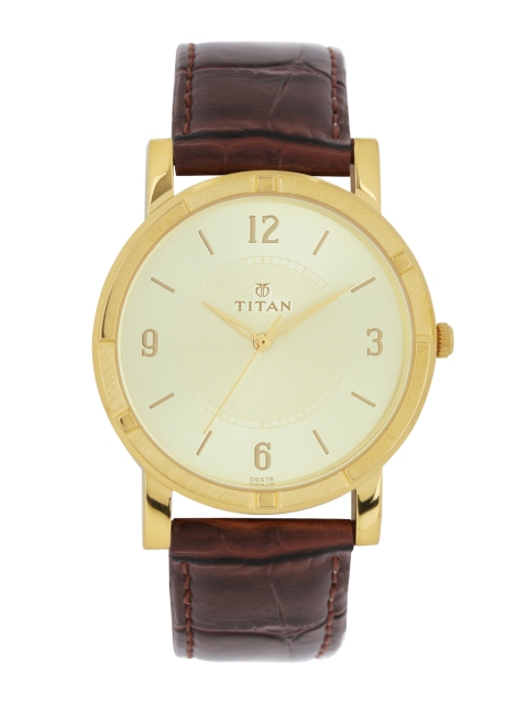 

Titan Men Gold-Toned Dial Watch 1639YL03