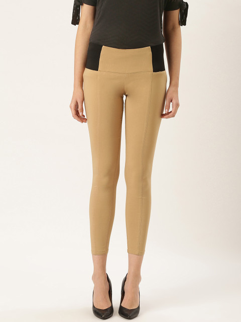 

urSense Women Beige Skinny Fit Solid Treggings