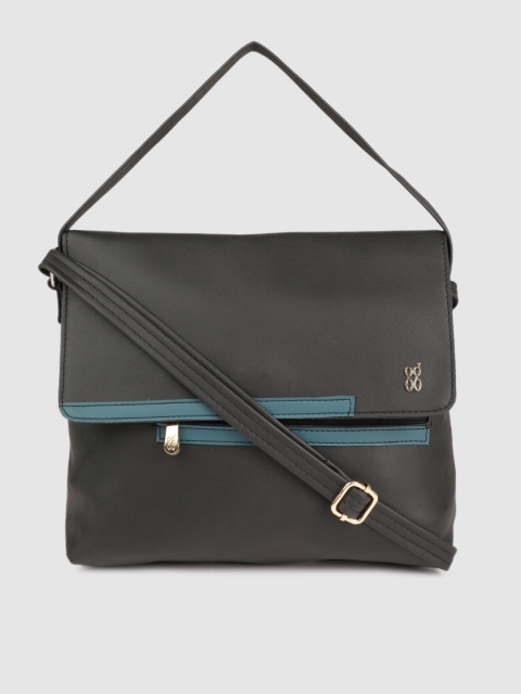 

Baggit Black Solid Hobo Bag