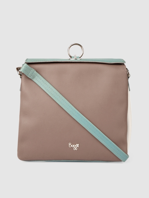 

Baggit Mauve & Blue Colourblocked Sling Bag Cum Backpack