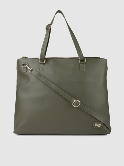 

Baggit Women Olive Green Solid Laptop Bag